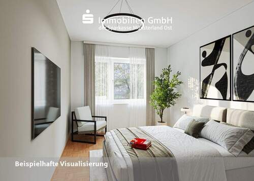 Visualisierung Schlafzimmer - Etagenwohnung mit 68,00 m&sup2; in Münster zum Kaufen