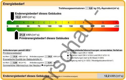 Ausschnitt Energieausweis - 