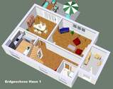 3D Grundriss Erdgeschoss Haus 1 - 