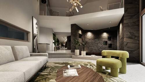 Wohnzimmer und Galerie Visualisierung - 