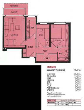 3-Zimmer-Whg., 75,67 qm - 