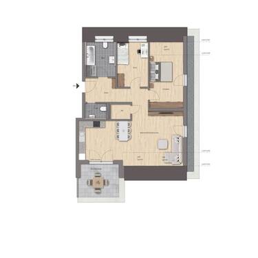 3-Zimmerwohnung im Dachgeschoß mit Terrasse - 3 Zimmer Etagenwohnung zum Kaufen in Roth