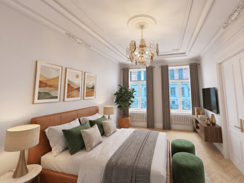 Zimmereinrichtung mit virtuellen Möbeln - 6 Zimmer Etagenwohnung zum Kaufen in Leipzig