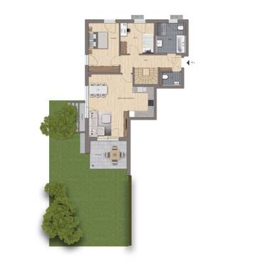 Schön geschnittene EG-Wohnung mit eigenem Garten - 4 Zimmer Etagenwohnung zum Kaufen in Roth