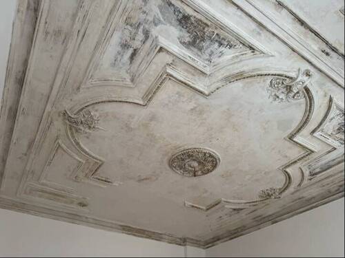 Historische Stuckdecke im Wohnzimmer - 