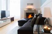 WE 6 Raumperspektive mit Kamin - 