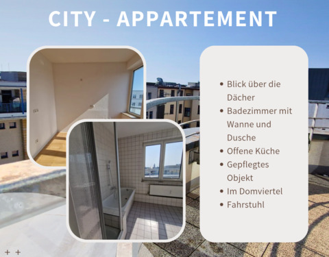 Intro - City Appartement mit Blick über die Dächer, wohlfühlen im Domviertel