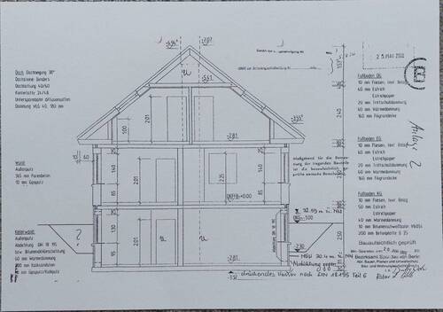 Schnitt Baugenehmigung - 