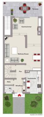 Erdgeschoss mit Anbau - 