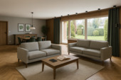 Beispieleinrichtung Wohn- und Essbereich (Digitales Home-Staging) - 