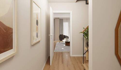 Der Flur verbindet die Zimmer - 4 Zimmer Doppelhaushälfte in Ahrensfelde