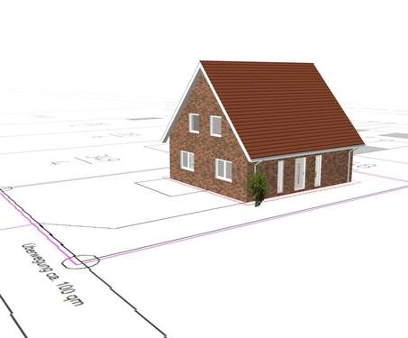 Satteldach - Visualisierungssicht.jpg - Grundstück in Apen