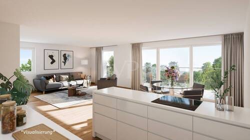 Visualisierung Wohnen / Essen - 3 Zimmer Etagenwohnung zum Kaufen in Remseck am Neckar / Aldingen