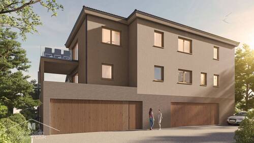 Nordostansicht - Effizienzhaus 40NH TWO-Living - Doppelhaushälfte Neu Interpretation - mit Doppelgarage in zentraler Toplage