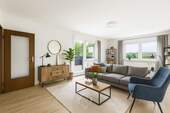 Wohnzimmer visualisiert - 2-Zimmer-Wohnung mit Potential im 2.OG eine Mehrparteienhauses in begehrter Lage von Veitshöchheim!