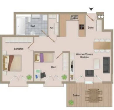 3 Zimmer Wohnung - 