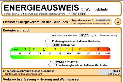 Auszug aus dem Energieausweis - 5 Zimmer Doppelhaushälfte zum Kaufen in Müglitztal