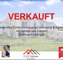 Sofort bezugsfrei! Freihstehendes Einfamilienhaus auf sonnigem Eckgrundstück mit Garage und Carport! - Emmingen-Liptingen / Emmingen