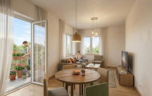 Offener Wohn-/Essbereich - Einziehen und losleben: Neubau-Erstbezug mit Balkon & Stellplatz