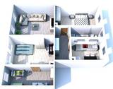 Grundriss 1 + 2 Obergeschoss. - 