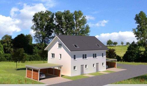 Bild 2 - Neubaugebiet 'Bühli' in Achern-Mösbach: Doppelhaushälfte mit 138,6 m² Wohnfl., Doppelcarport