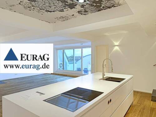 Wohn-Koch-Essbereich - N-Bleiweiß: Exklusive 3-Zi-Mais.-Whg (5.+6.OG mit Aufzug), Dachterrasse, Gaggenau EBK, Stellplatz