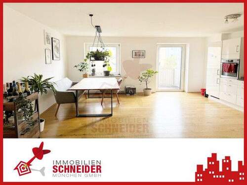 Wohnküche - IMMOBILIEN SCHNEIDER - Lehel- wunderschöne 4 Zi-Wohnung mit Wohnküche, Holzdielenboden und Balkon
