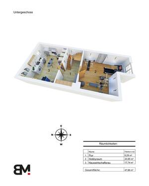 Untergeschoss_Dreiviertelansicht - 