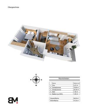 Obergeschoss_Dreiviertelansicht - 