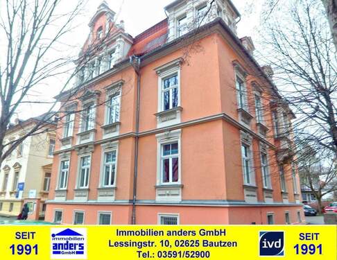 Hausansicht - Moderne 2-Raum-Single-Wohnung mit EBK (VB) - Bad mit Dusche - in Bautzen