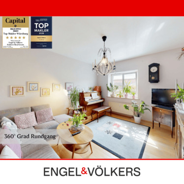 Wohnzimmer - Wohnen im Denkmal: Stilvolle 4-Zimmer-Wohnung mit durchdachtem Grundriss!