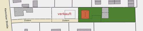 Die grüne Teilfläche steht zum Verkauf - Grundstück zum Kaufen in Werder (Havel)
