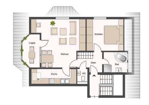 Wohnung im Obergeschoss - 