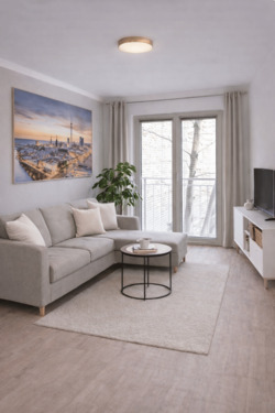 Wohnbereich - Modernes City-Apartment mit Balkon, Aufzug & TG-Stellplatz in ruhiger Lage nahe Hauptbahnhof