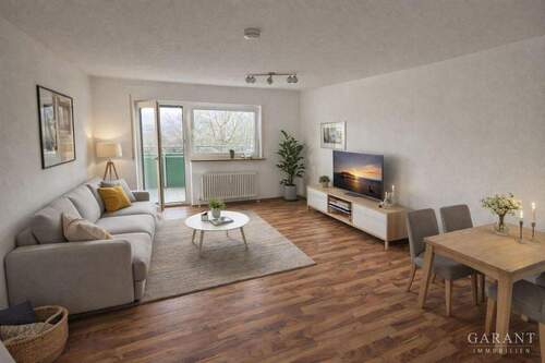 Beispiel Wohnzimmer - Sofort freie 3 Zimmer-Wohnung mit Balkon, Pkw-Außenstellplatz und Keller