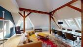 Wohnzimmer - Großzügige 4-Zimmer-Dachgeschosswohnung mit Galerie nahe Tegeler Forst in Hermsdorf