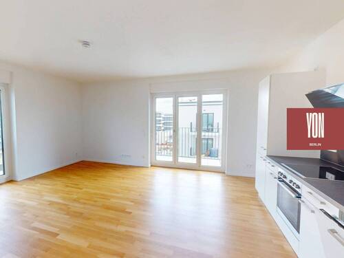 Ansicht II: Wohn- und Esszimmer mit offenem Küchenbereich - 3 Zimmer Etagenwohnung zur Miete in Berlin