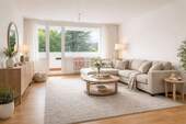 Wohnzimmer - Staging - Top!! City- und EZB-nahe 3-Zimmer-Wohnung mit großer Loggia