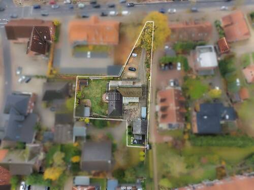 Ansicht von oben - Charmantes Fachwerk-Mehrfamilienhaus mit 4 Wohneinheiten im Herzen von Salzhausen