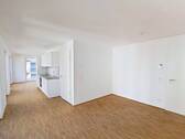 Ansicht IV: Wohn- und Esszimmer mit offenem Küchenbereich - Etagenwohnung mit 65,20 m&sup2; in Saarbrücken zur Miete