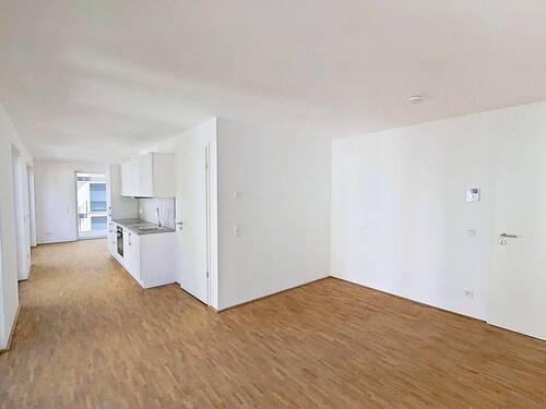 Ansicht IV: Wohn- und Esszimmer mit offenem Küchenbereich - Etagenwohnung mit 65,20 m&sup2; in Saarbrücken zur Miete