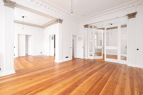Wohnbereich - 148 m² Altbau-Luxus - Stuck, Flügeltüren & moderner Komfort