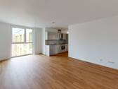 Ansicht I: Wohnzimmer - PAARE und FAMILIEN aufgepasst! 3-Zimmer NEUBAU-Wohnung mit Loggia und Gäste-WC!