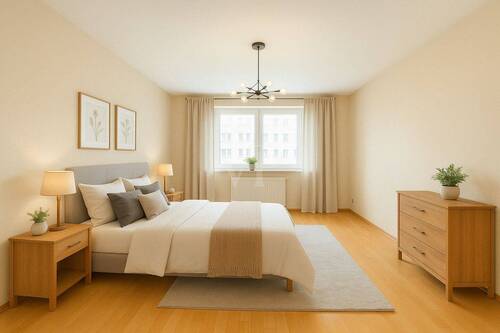 Musterfoto Schlafzimmer 1. OG. KI generiert - 
