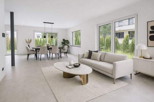 Visualisierung Wohnzimmer - 5 Zimmer Einfamilienhaus zum Kaufen in München