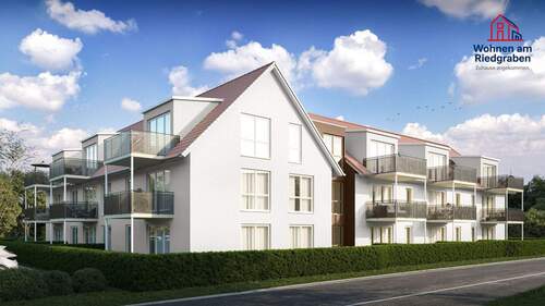 Außenansicht Ecke RiedgrabenWiesenstraße (unverbin - 3 Zimmer Terrassenwohnung in Michelfeld