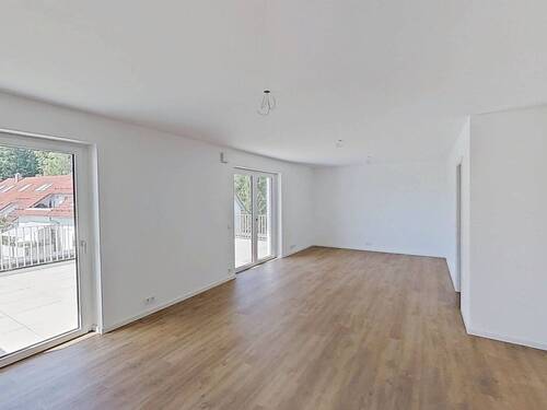 Ansicht I: Wohn- und Esszimmer - Penthouse-Feeling: Großzügige 2-Zimmer-Wohnung mit Sonnen-Terrasse