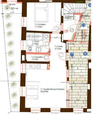 1.OG, WE 7 - Etagenwohnung mit 44,00 m² in Ingolstadt zur Miete