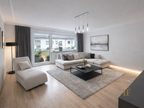 Wohnzimmer visualisiert - Stilvoll wohnen in Geretsried - 3,5 Zimmer mit Südbalkon und viel Licht