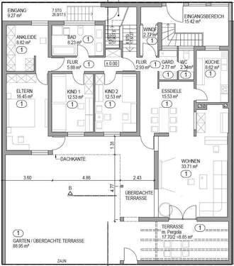 Grundriss EG - Ehemaliger Winkelbungalow mit Gartenidylle: Charmante Erdgeschosswohnung mit viel Raum und Potenzial